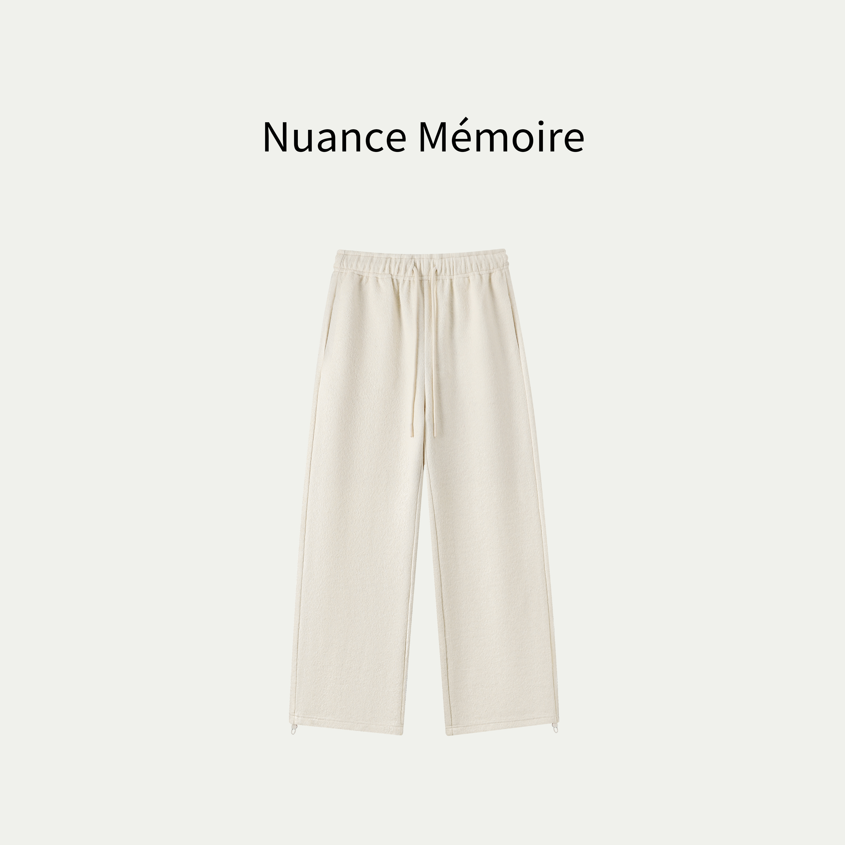 Nuance Mémoire“羊毛慵懒裤”春秋季加厚运动休闲松紧腰直筒裤0084
