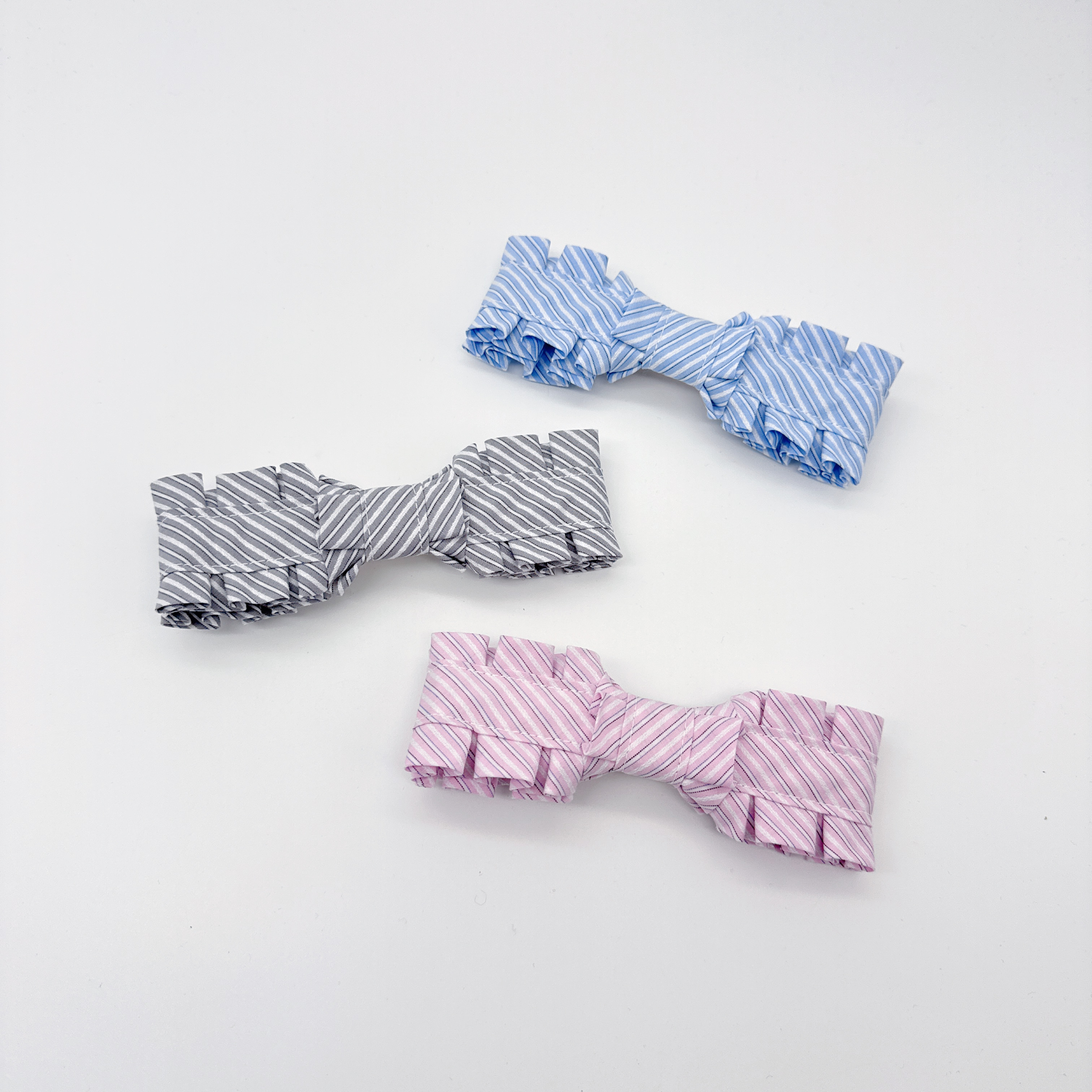 Mi33 韩代饰品 韩国素简风百褶条纹弹簧夹 H080002