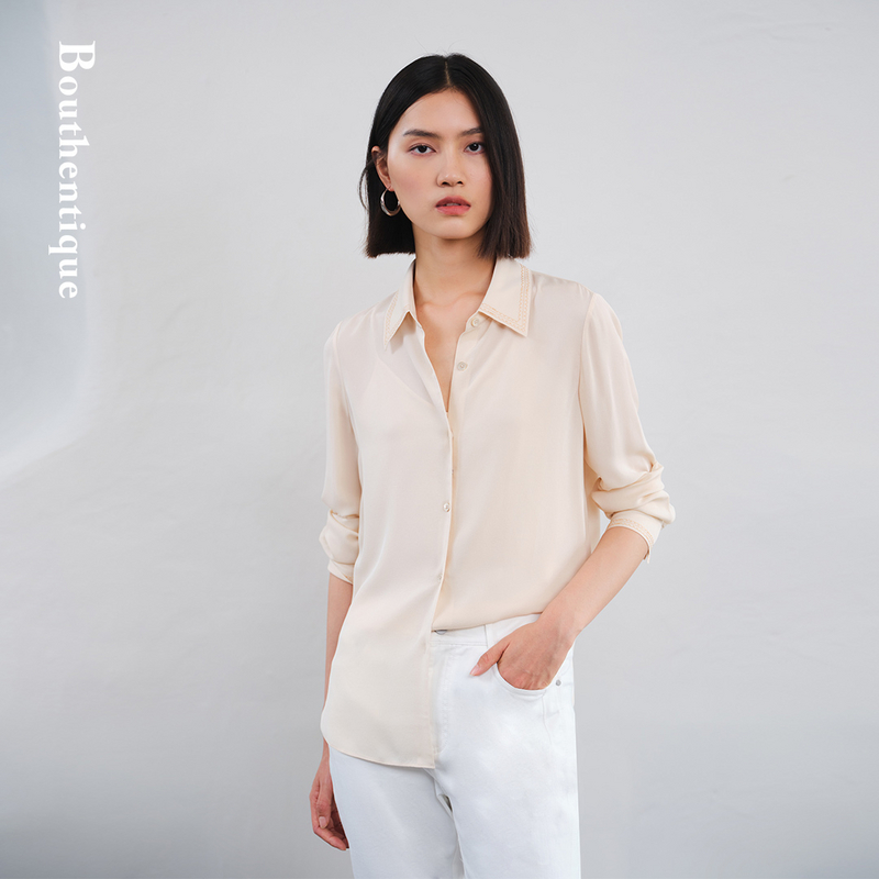 【粉丝专享】Bouthentique高级感真丝建宏绉长袖衬衣223321N2S27