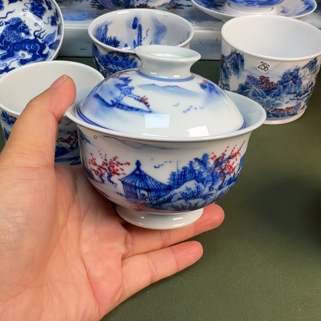 玻璃景德镇纯手绘茶具圆圆243