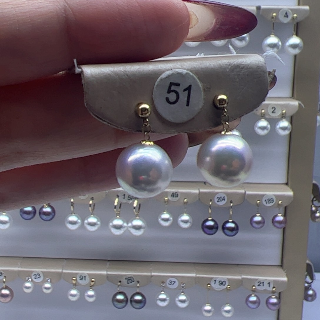 淡水珍珠耳饰18K金镶嵌