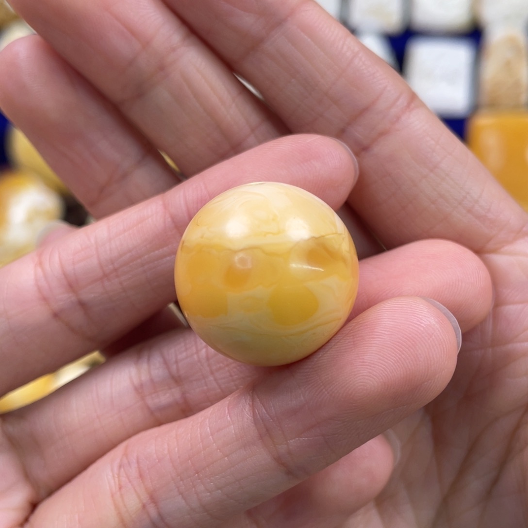 蜜蜡裸石未镶嵌琥珀蜜蜡珠子卡22mm