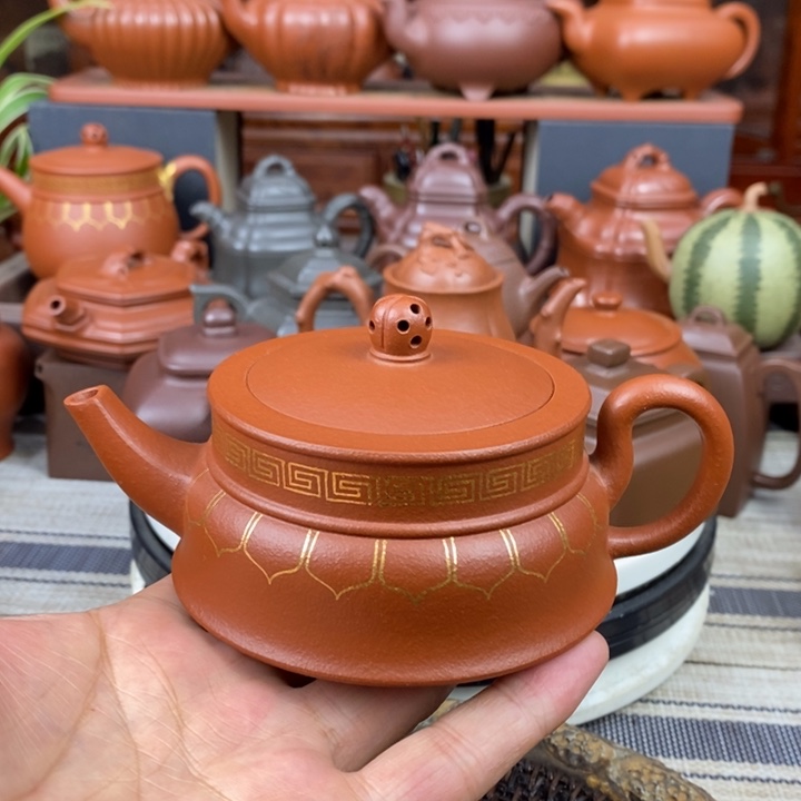 紫砂茶壶禅玉230cc原矿一厂老红土紫砂新年福利