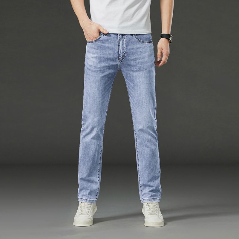 2025早秋爆款男士商务牛仔裤高档弹力百搭宽松直筒休闲长裤子7692