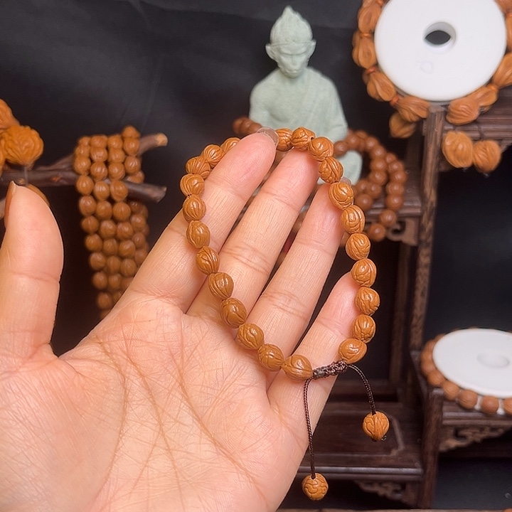 简***单桃核手串小龙纹手串