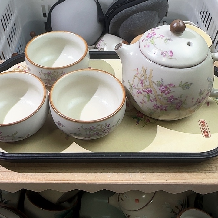 优一堂紫藤龙蛋壶一壶三杯带茶盘