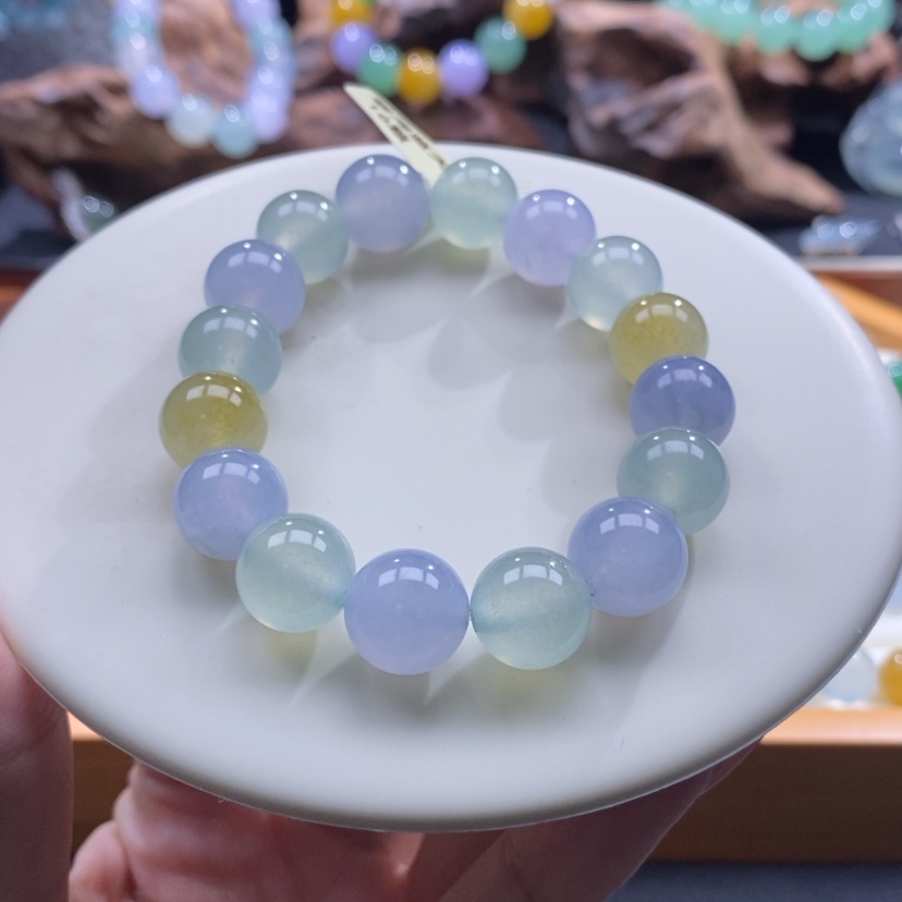 【闪购商品】翡翠手串未镶嵌糖果色手串卡12