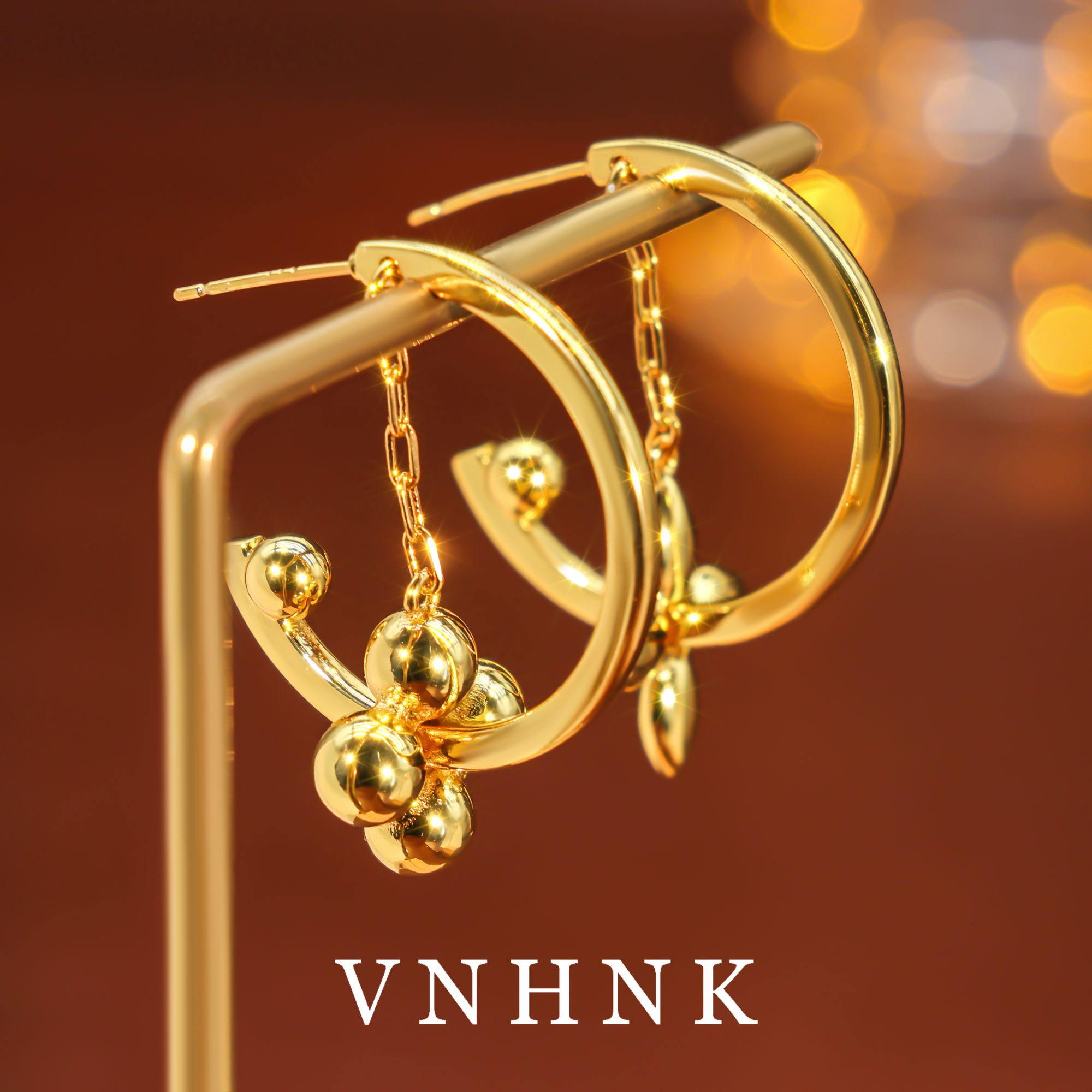 铜合金耳饰 美可儿  M127  金色时尚气质百搭耳环