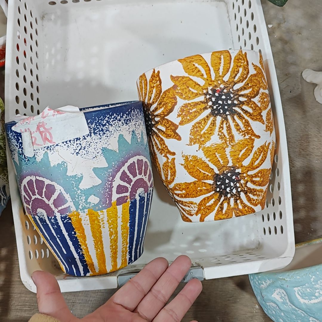 红陶吸水透气的白陶花盆凑满12发货