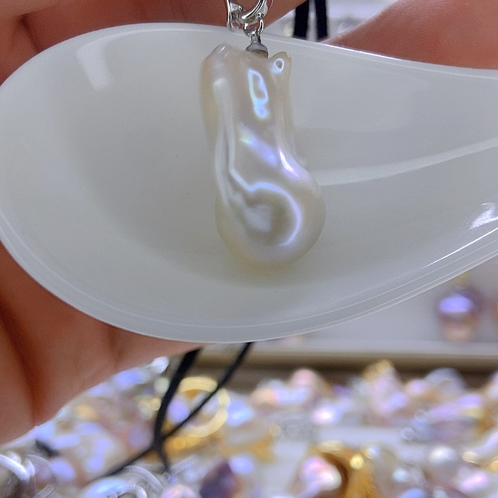 淡水珍珠颈饰银S925镶嵌157