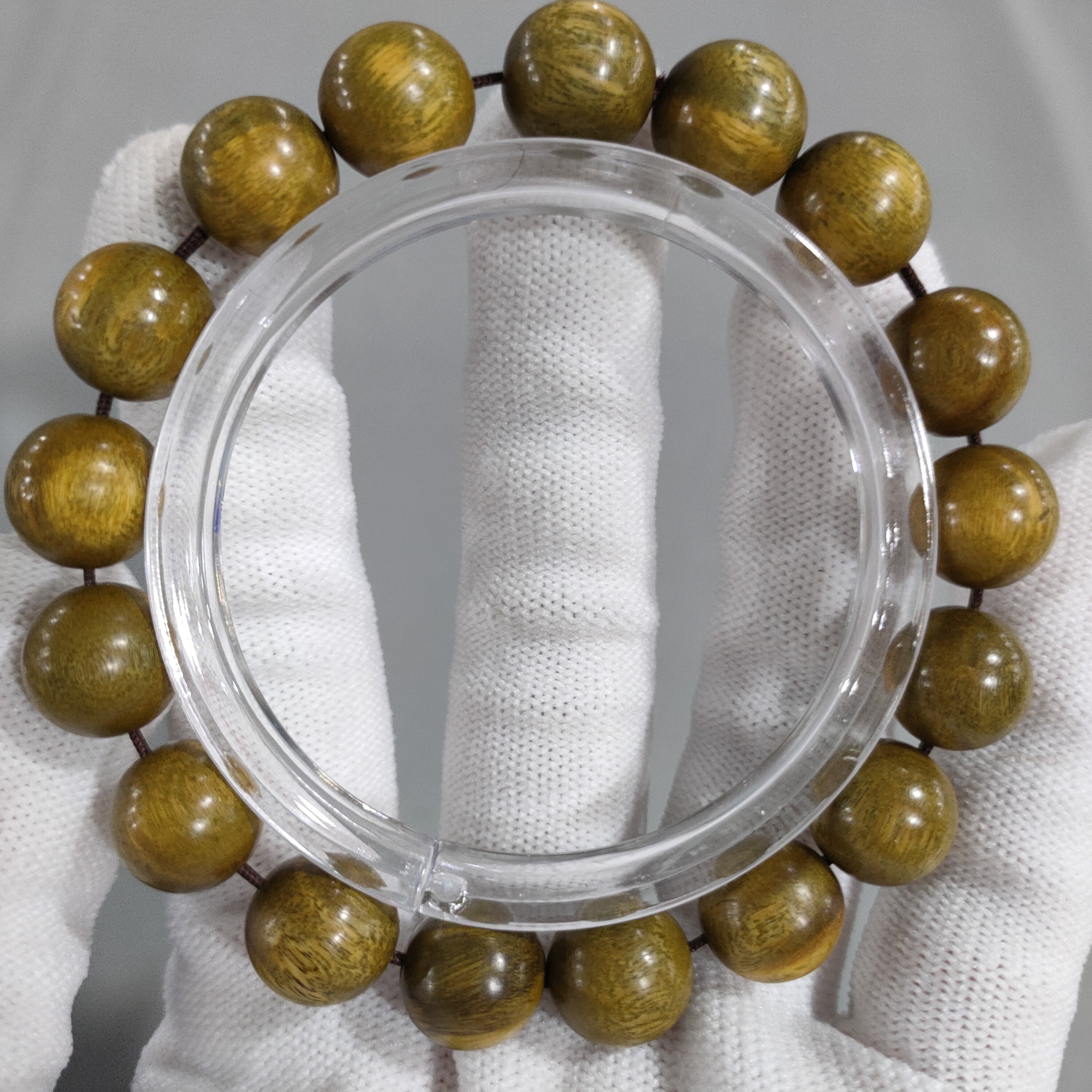 A470  绿檀 卡1.2 圆珠单圈手串