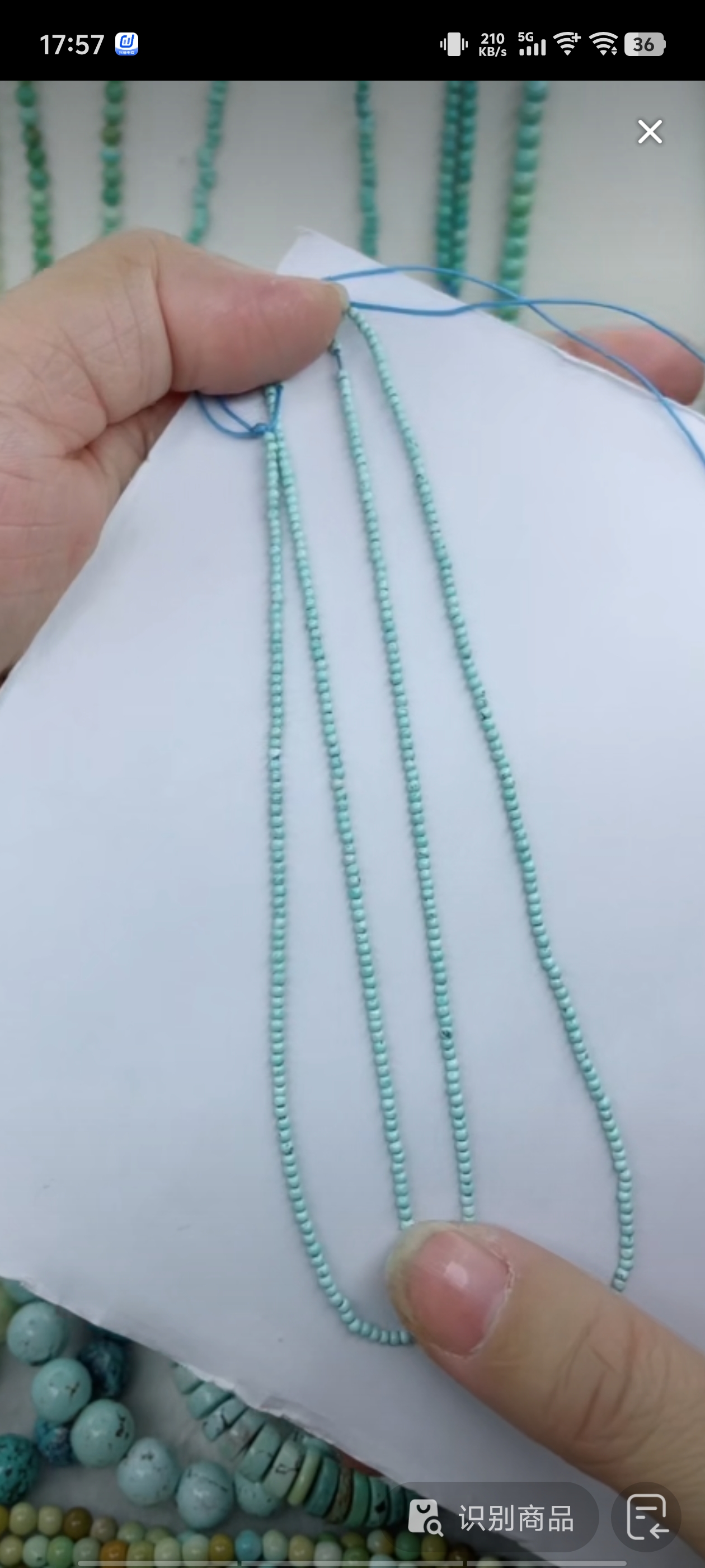 天然原矿绿松石米珠链