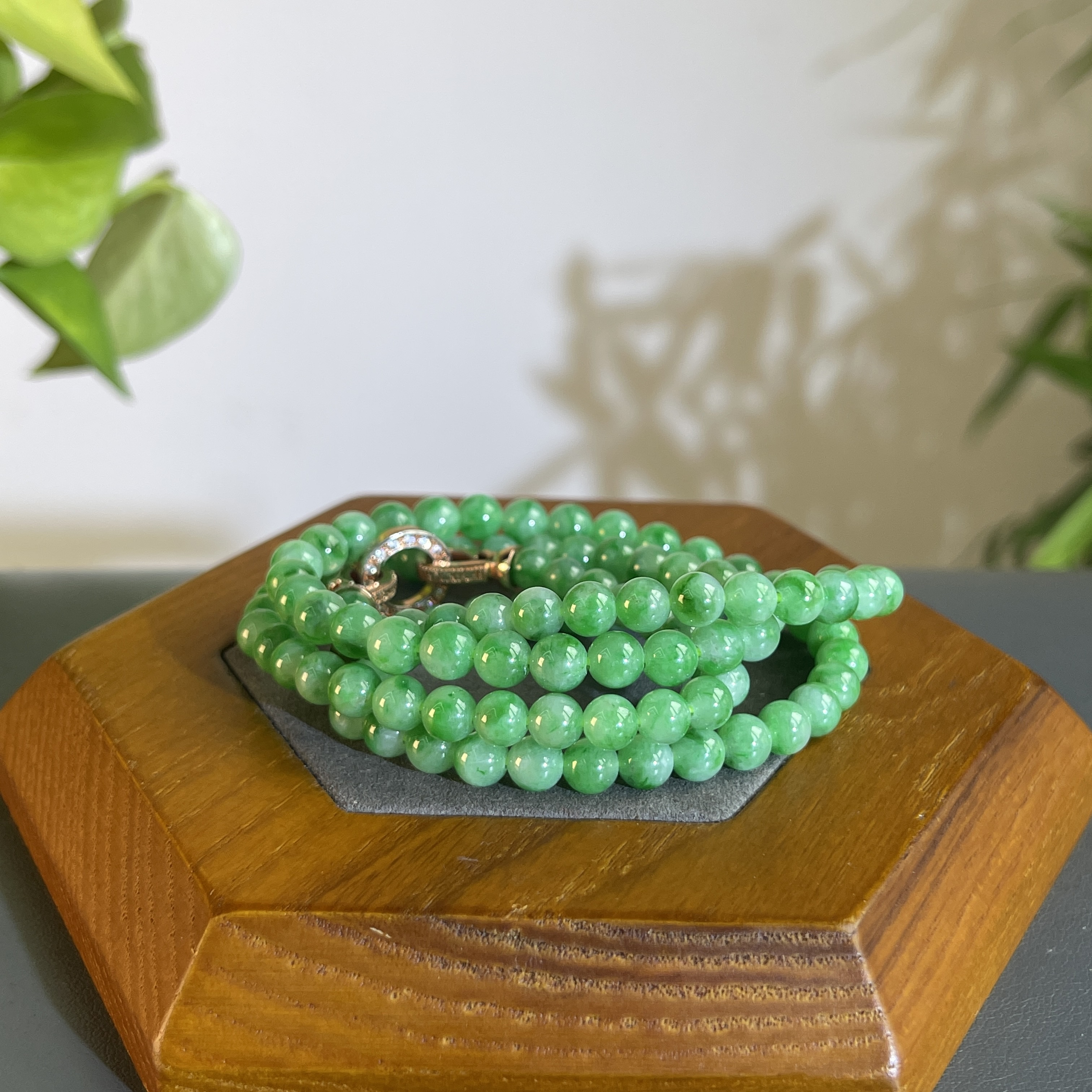 JTA11-179  天然缅甸A货翡翠  翡翠珠链（含配饰）