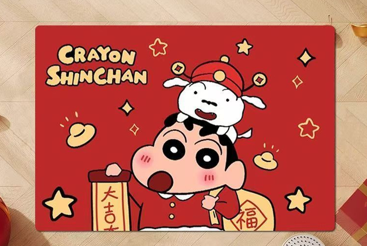 浴室硅藻泥防滑地垫红色喜庆福家用卫生间吸水速干垫脚垫