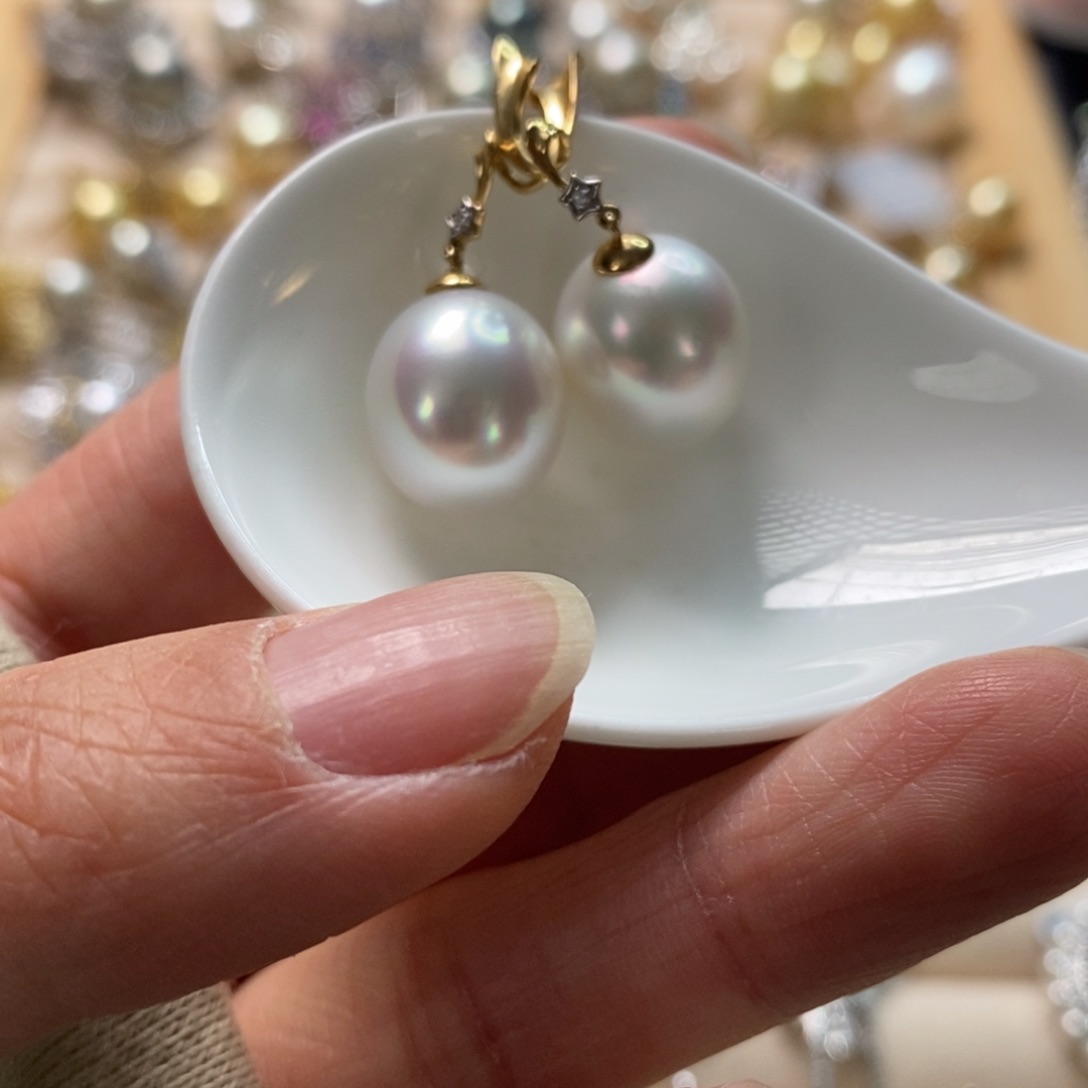海水珍珠耳饰14K金镶嵌