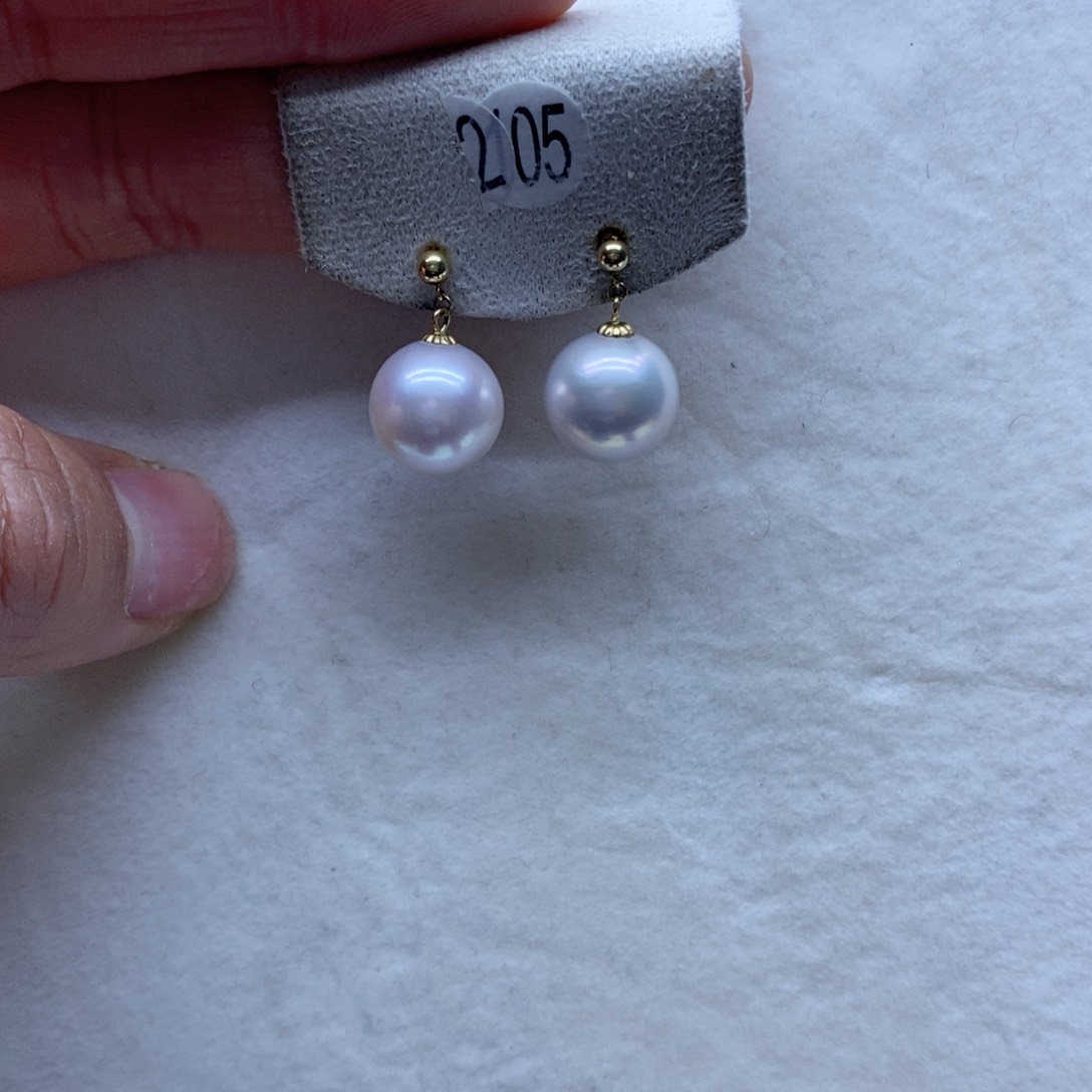 淡水珍珠耳饰18K金镶嵌205