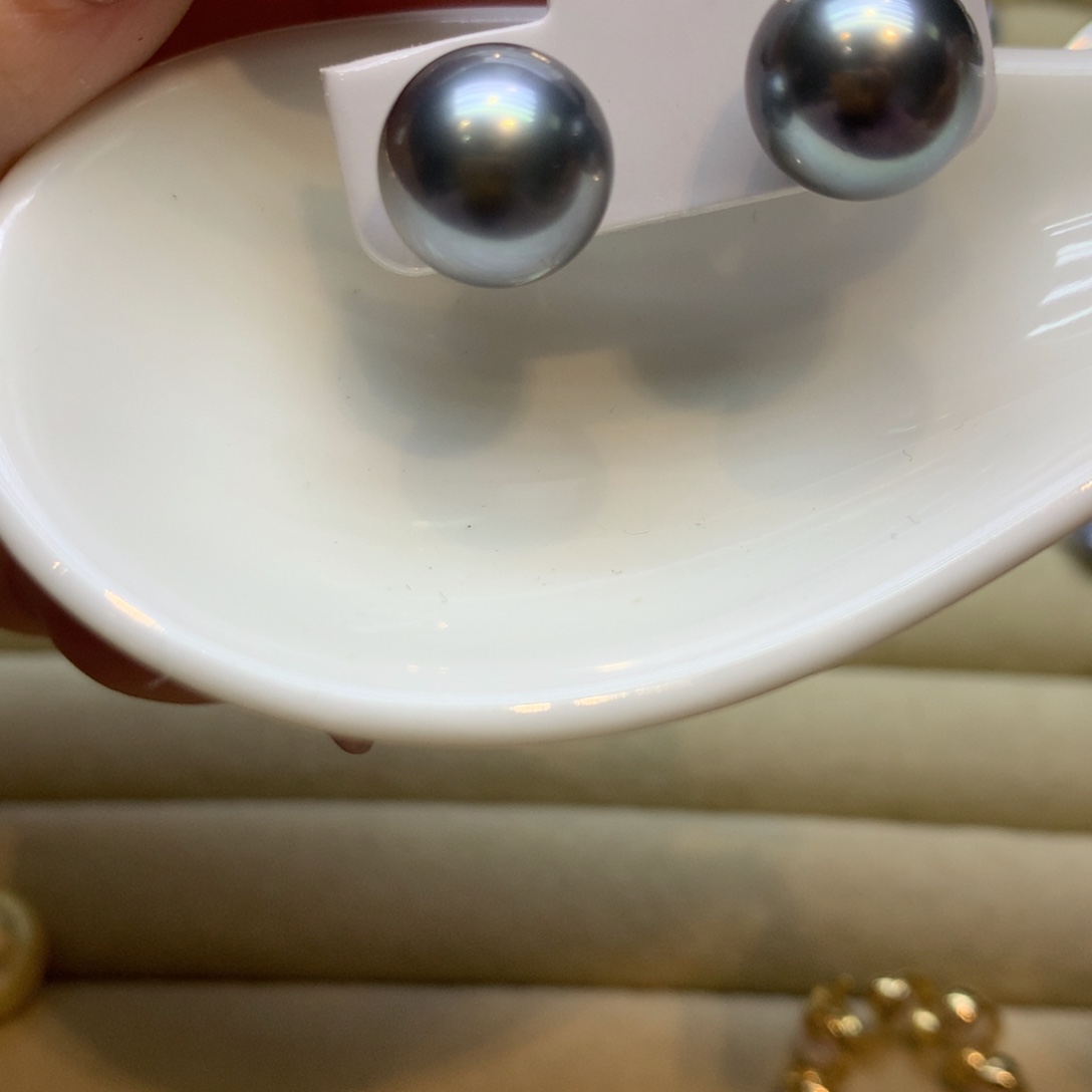 银S925镶嵌耳饰海水珍珠