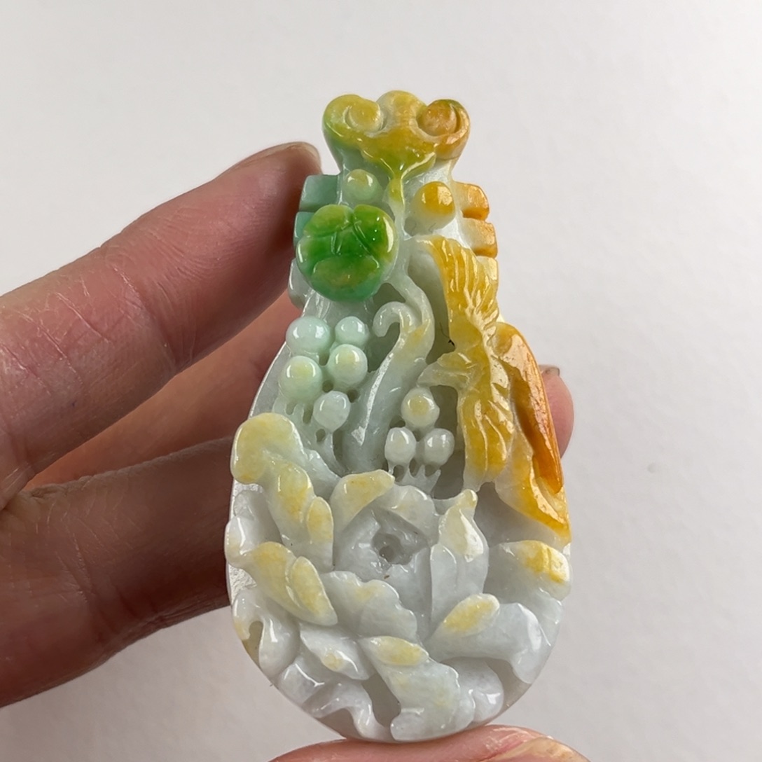 翡翠未镶嵌吊坠(赠链)代编织