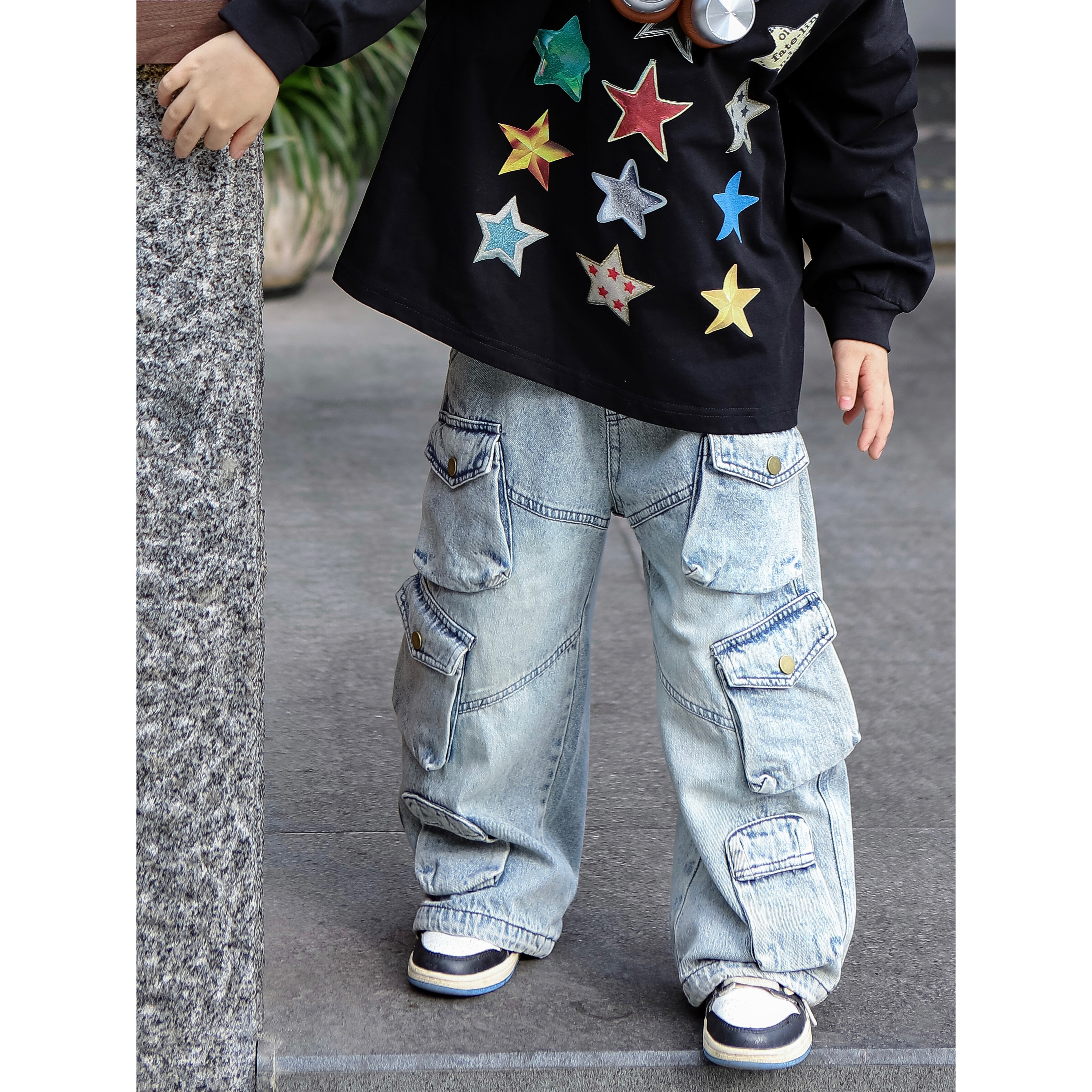 【现货】伟伟同款【环游日记】2025春季新款多口袋牛仔裤WW0514