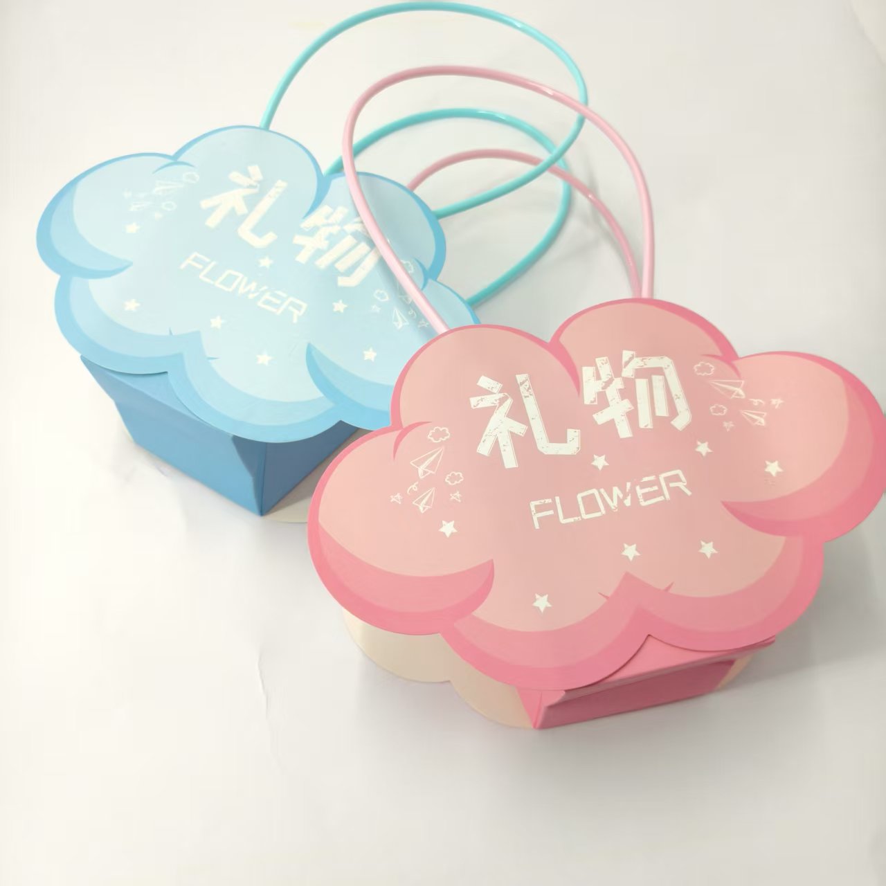 【微花宝】教师节新款牛皮手提袋花艺包装材料小花篮包装