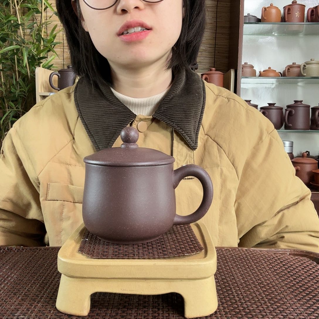 紫砂茶杯大水潭深井紫泥小龙蛋办公杯没礼盒300CC