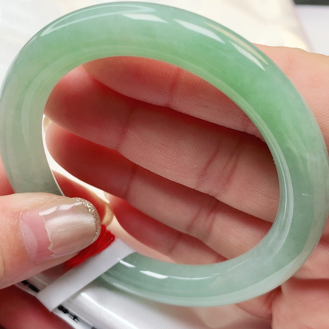 未镶嵌手镯翡翠缅甸纯天然A货翡翠晴水底圆条152号