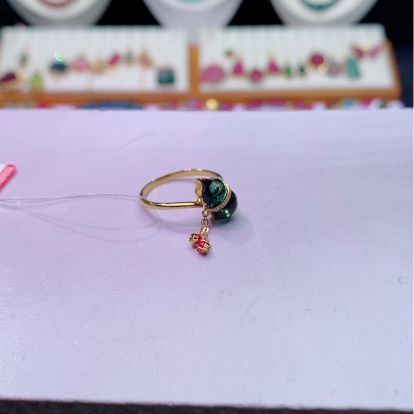 【闪购商品】碧玺碧玺m18K金镶嵌戒指