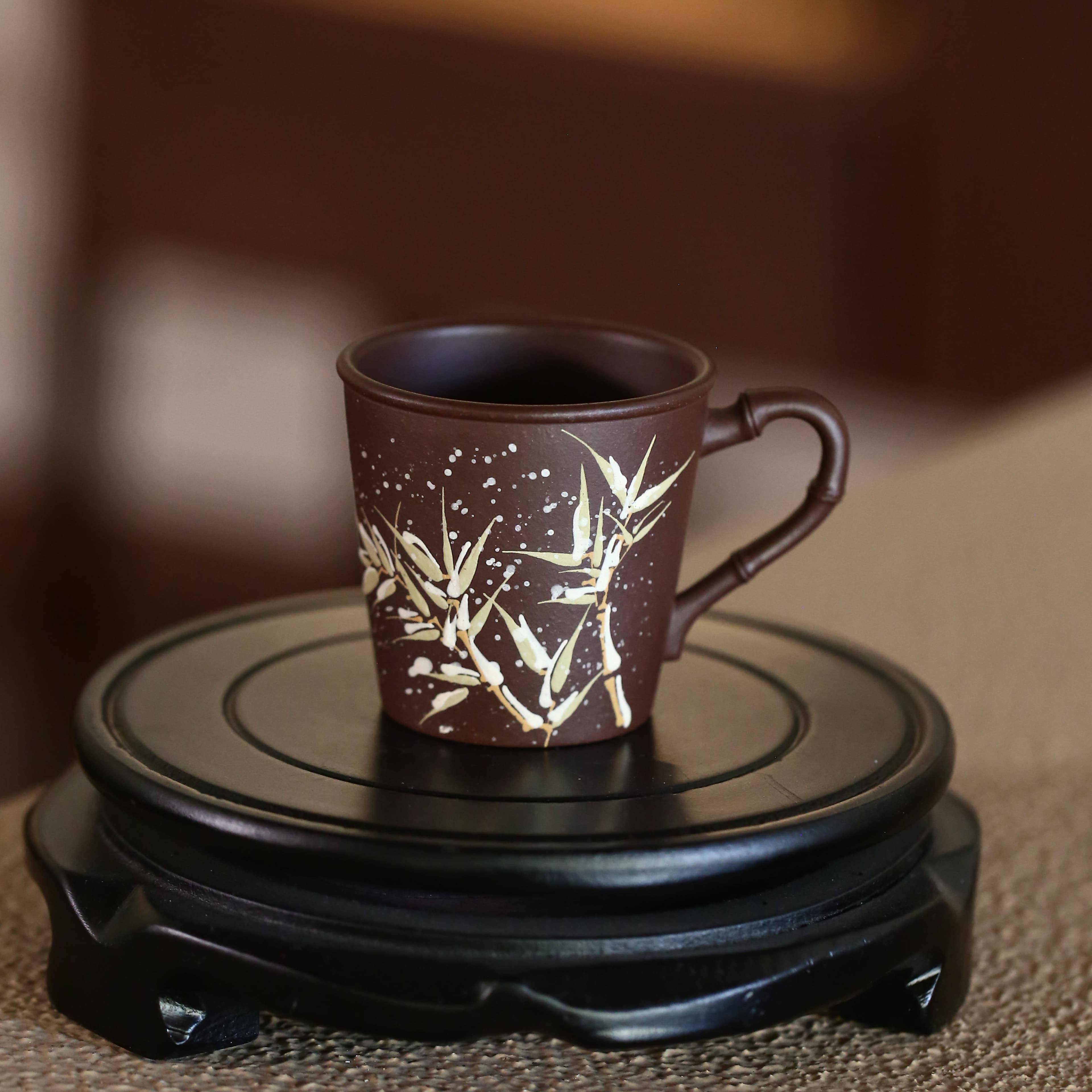 【陶研专属】主人杯 岁寒三友 紫泥 95cc 紫砂杯