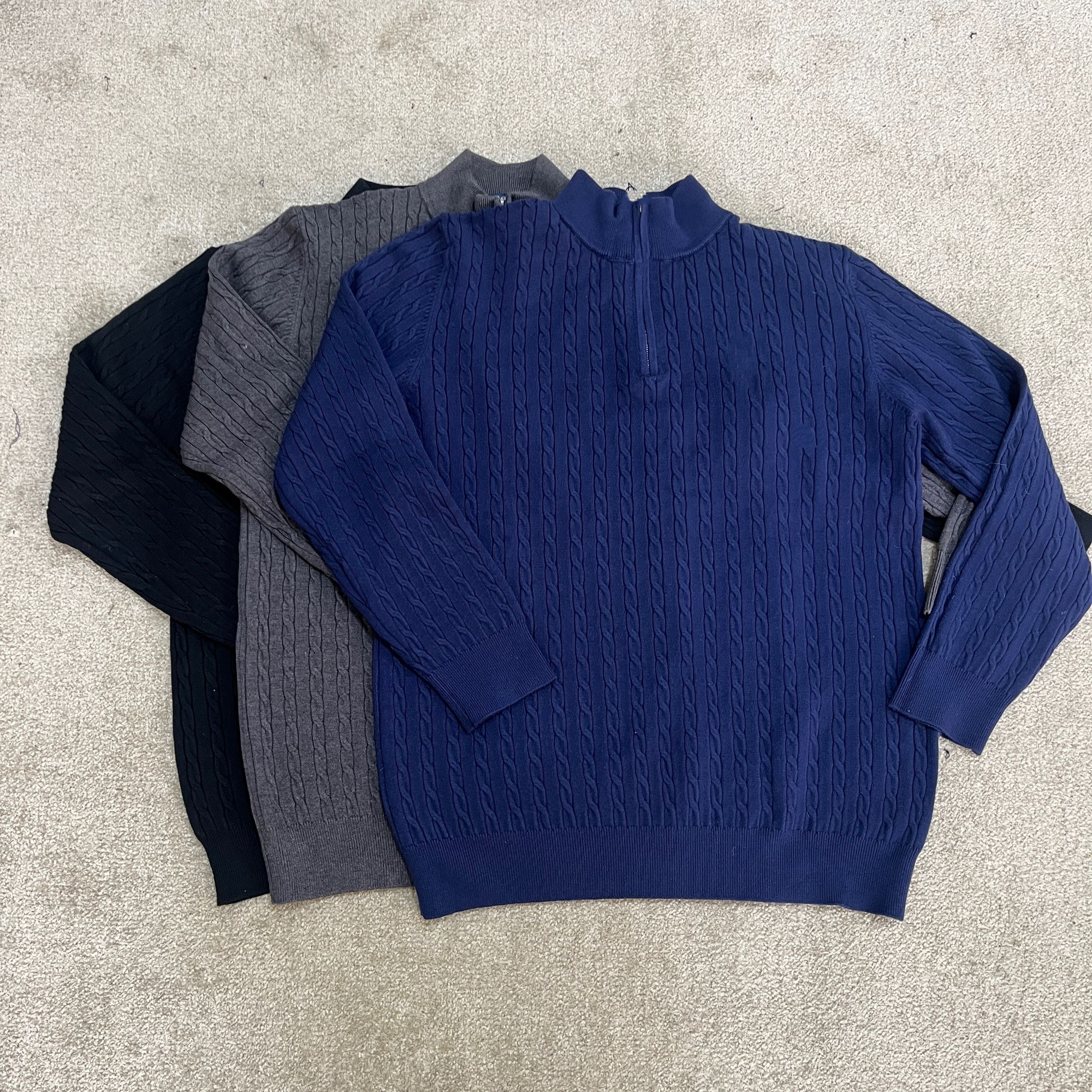 Sweet DD秋冬款三色立领高弹半拉链麻花针织衫