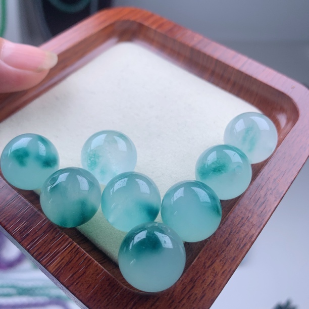 卡14天然缅A冰飘兰花圆珠散珠-多样性发一颗