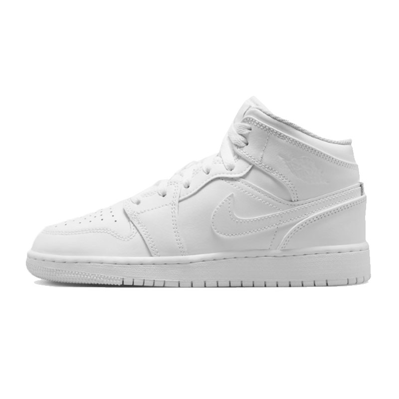 NIKE耐克男鞋空白Air Jordan 1 Mid GS乔丹篮球鞋554725-136