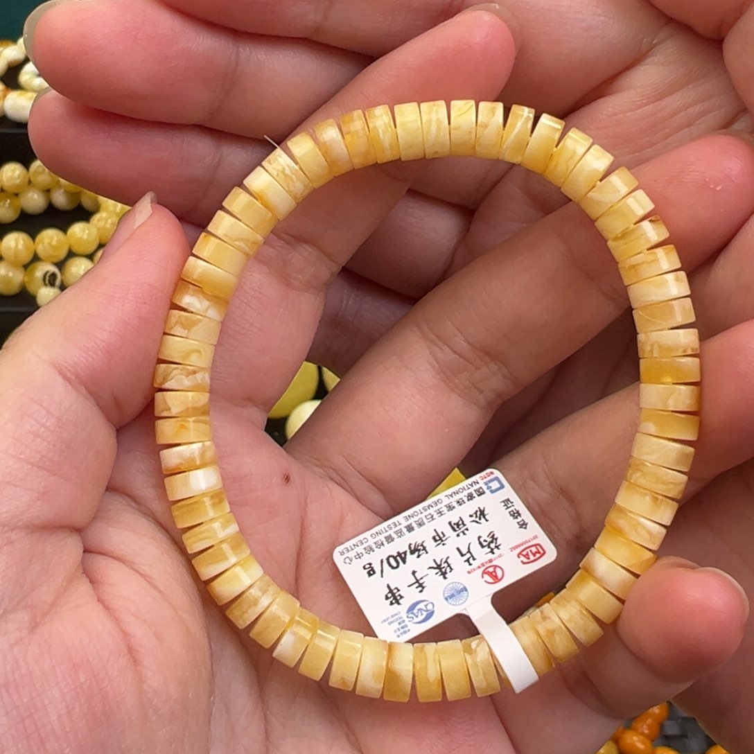 琥珀手链未镶嵌6.8mm隔片