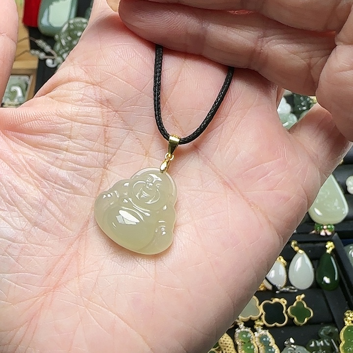 颈饰银S925镶嵌和田玉