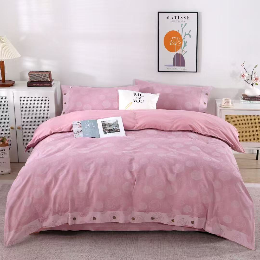 A类大提花床单】100%纯棉32支精梳棉老粗布床单三件套被套四件套