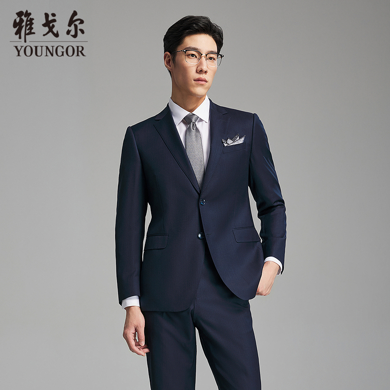 【100%绵羊毛】雅戈尔春秋结婚品质商务休闲弹力男士单西服新郎西装