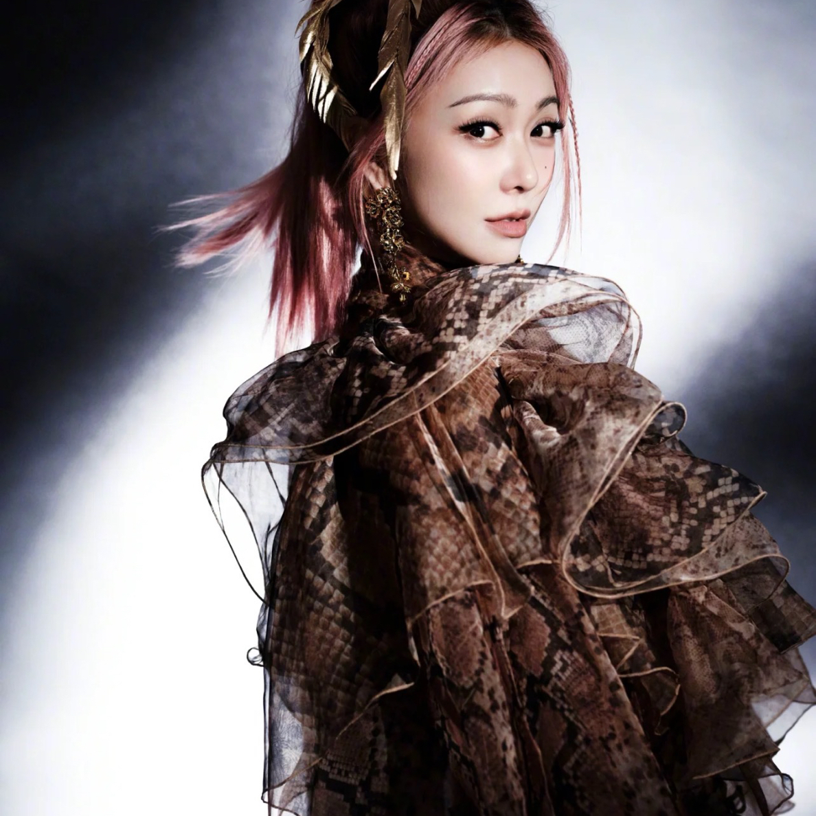 25早秋真丝印花不规则上衣