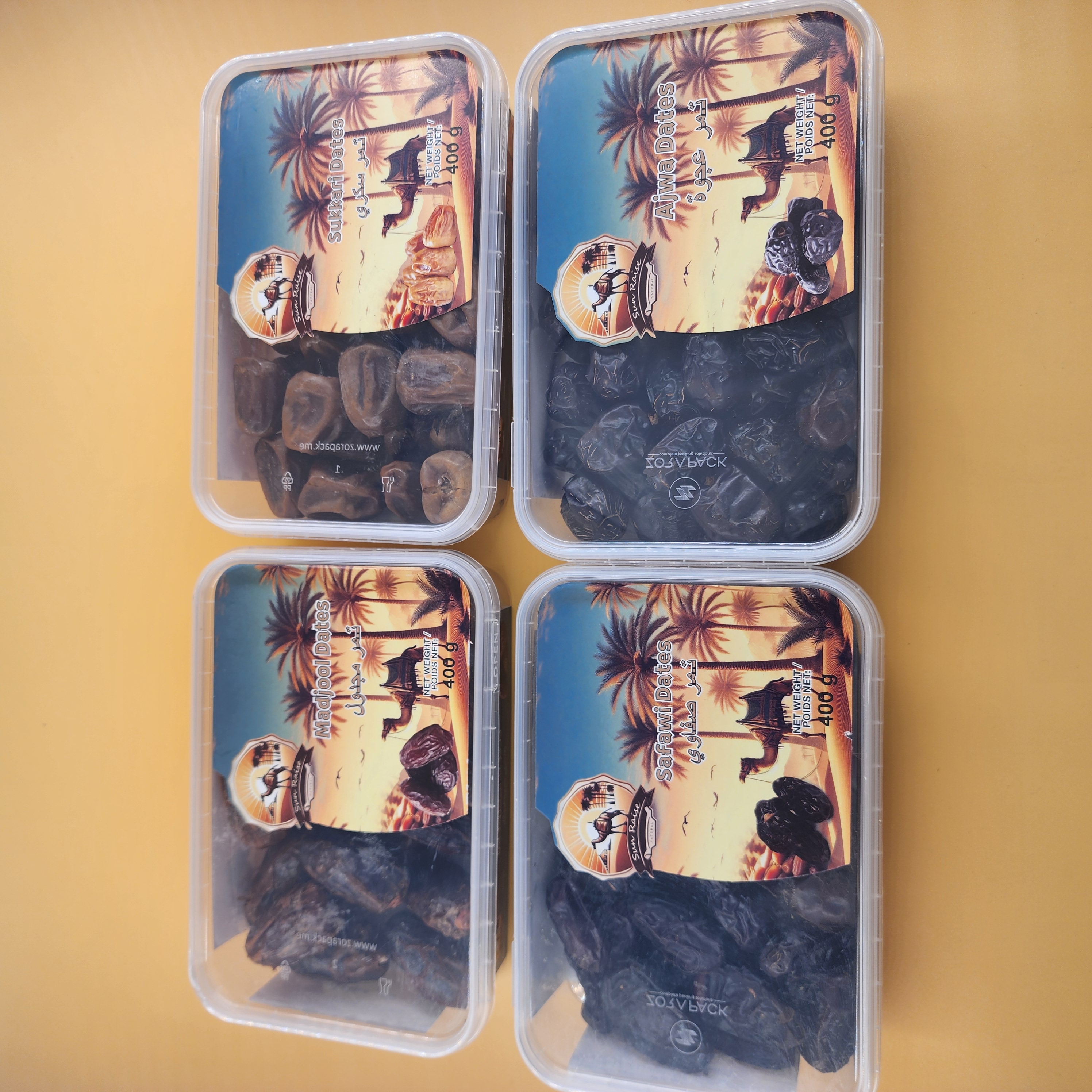 宠粉优惠迪拜进口零食ajwa+safawi+madjool+sukkari黑椰枣4*400g