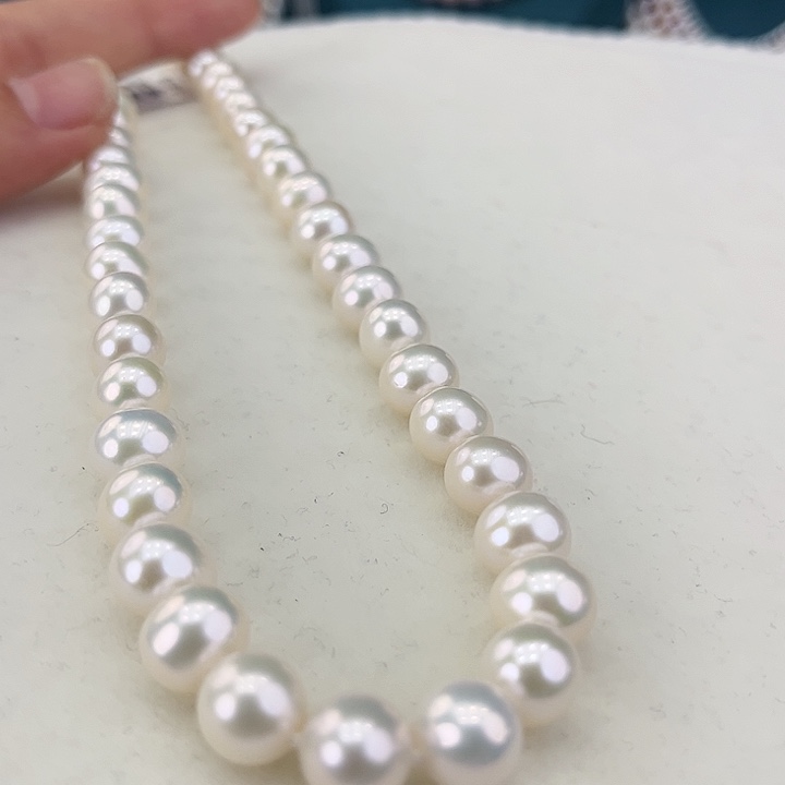 淡水珍珠颈饰银S925镶嵌卡9-10极光天女粉高品