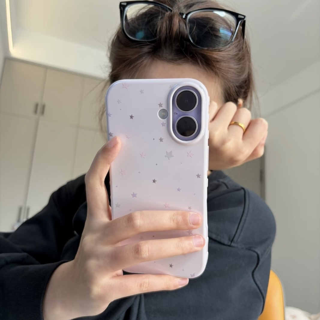 适用紫星星苹果17/16promax糯米手机壳iPhone15/14/13肤感12/11