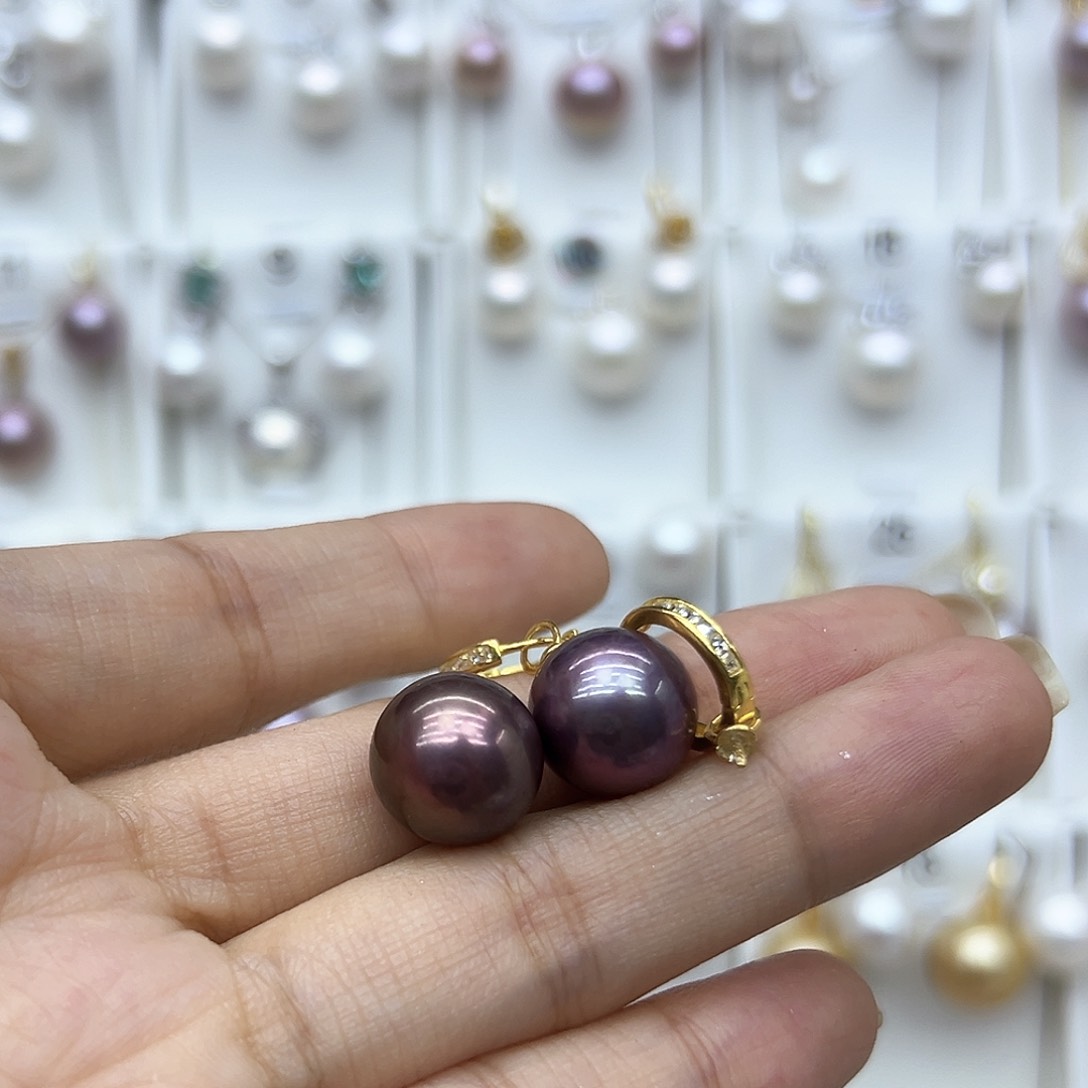 银S925镶嵌淡水珍珠耳饰空*树