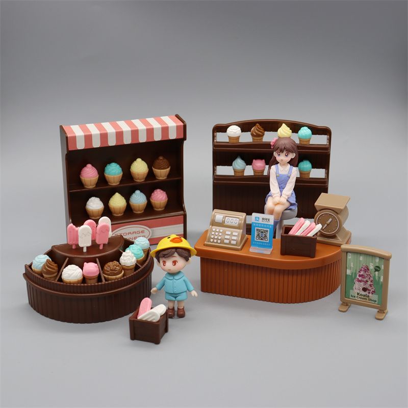 微缩冰激凌雪糕店铺甜筒过家家玩具迷你仿真模型玩具摆件清凉一夏