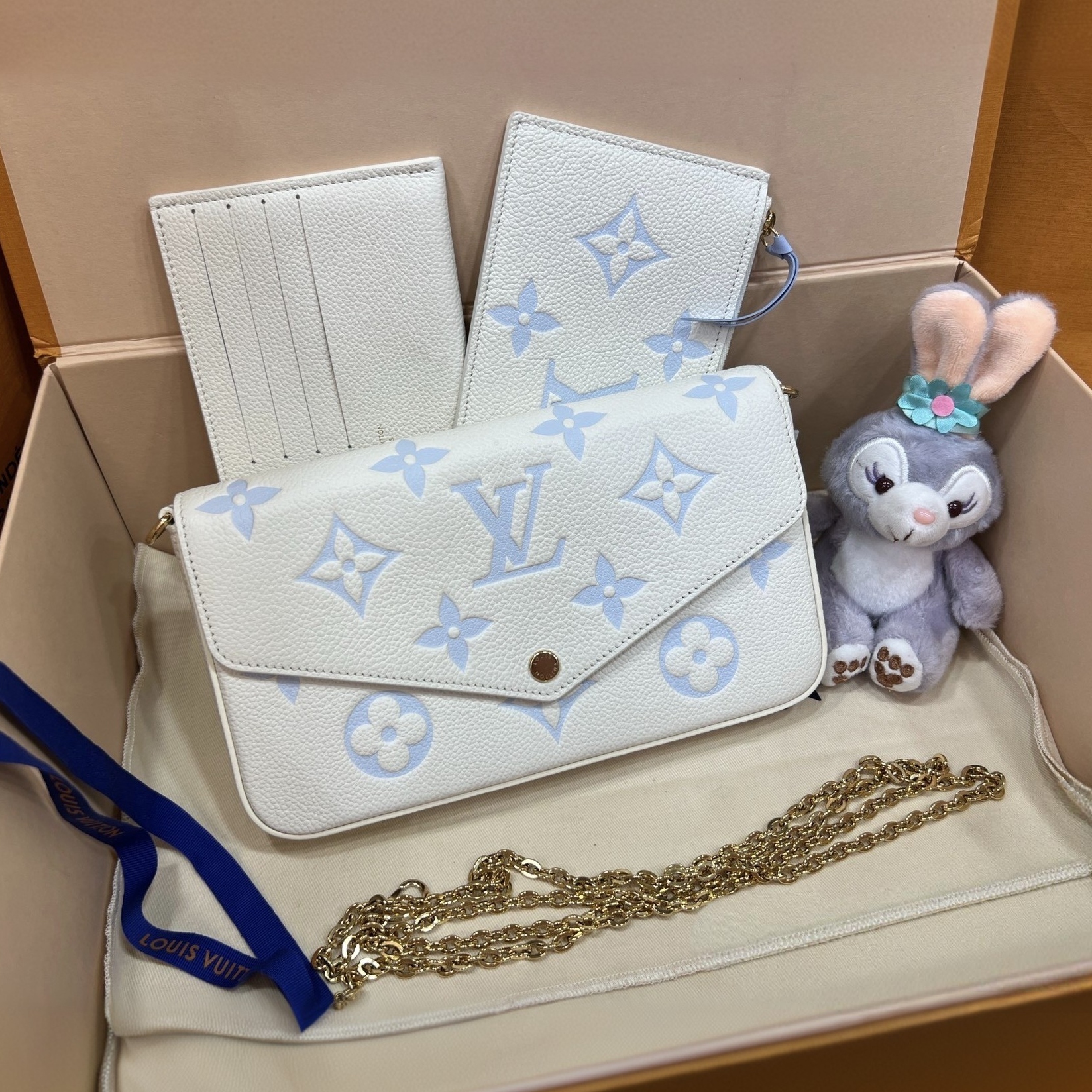 99新 LouisVuitton/路易威登 蔚蓝/奶蓝色三合一 芯片款