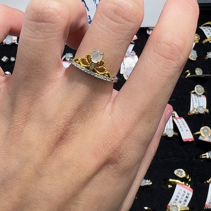 翡翠戒指银S925镶嵌gfgbn