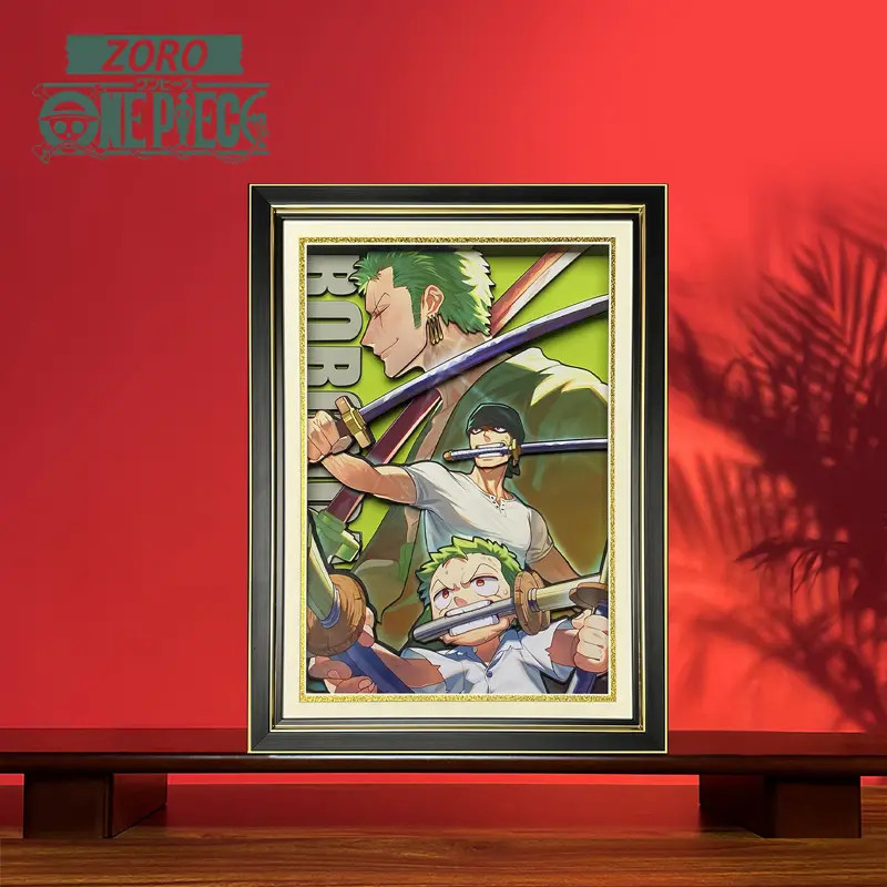 海贼王索隆成长之路动漫立体画手工手办画客厅艺术画生日礼物