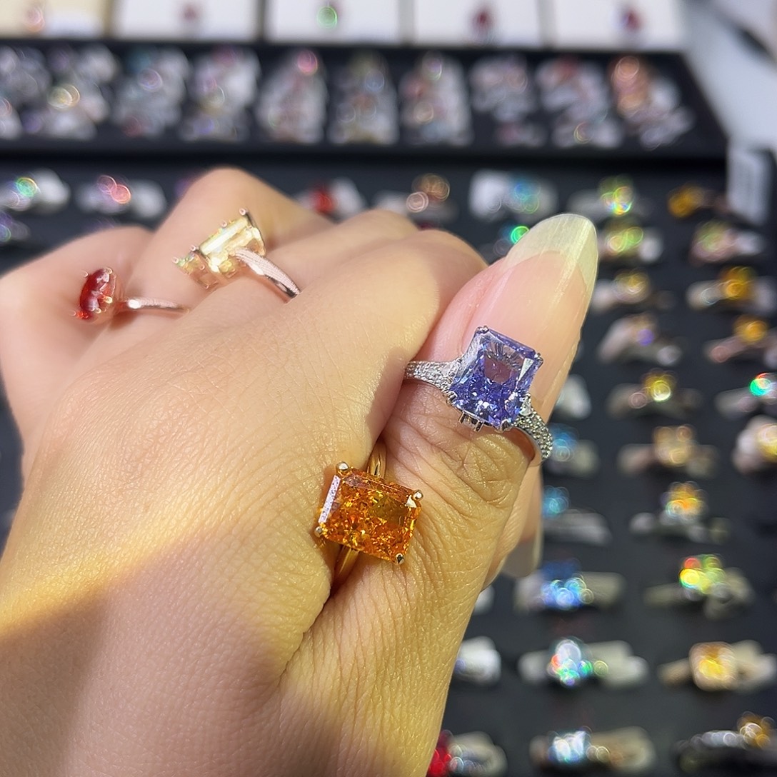 莫桑石非金属SH豪镶在冰花五卡（换深黄冰花）-19