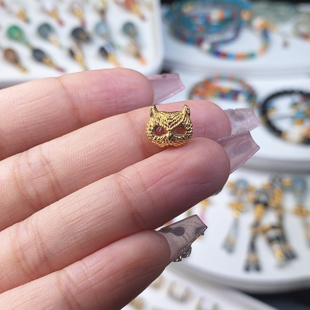 玛瑙/玉髓18K金镶嵌颈饰中号10.4