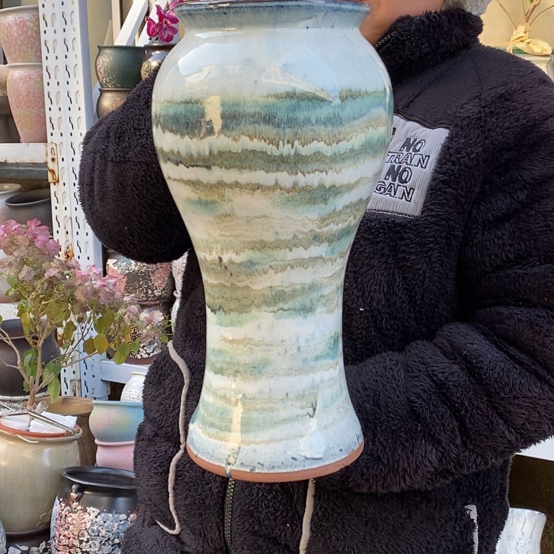 紫砂花盆口15高38瑕疵