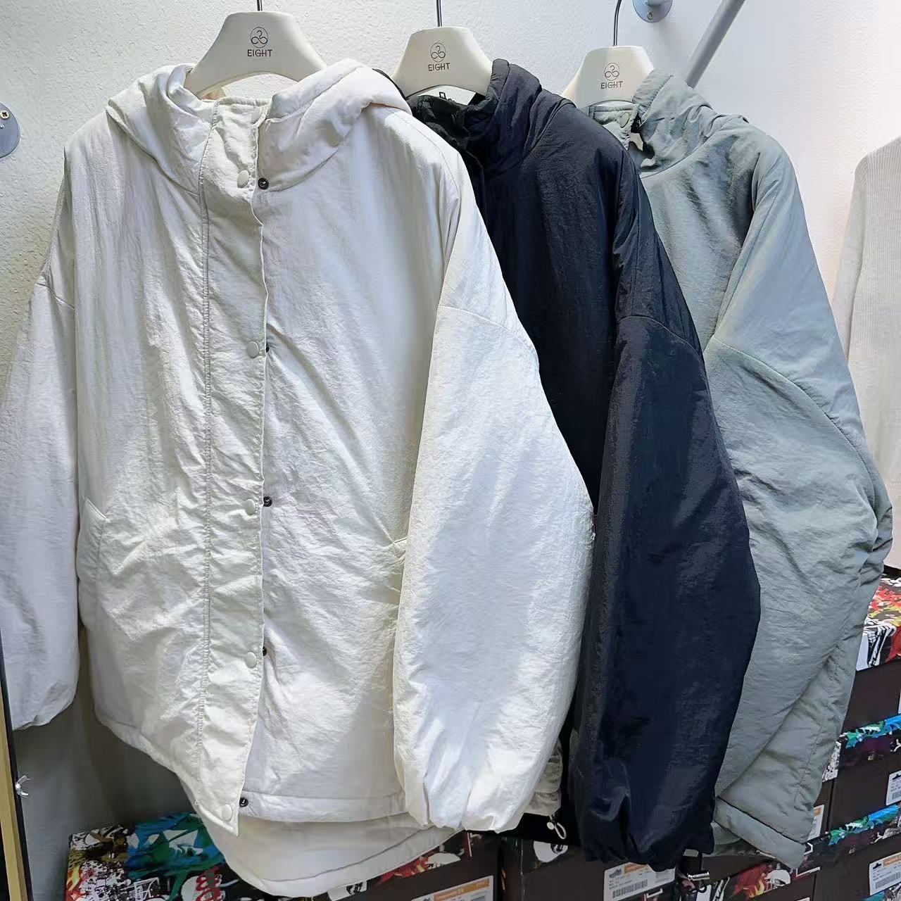 日系棉服2025简约连帽冬季新款宽松气质保暖