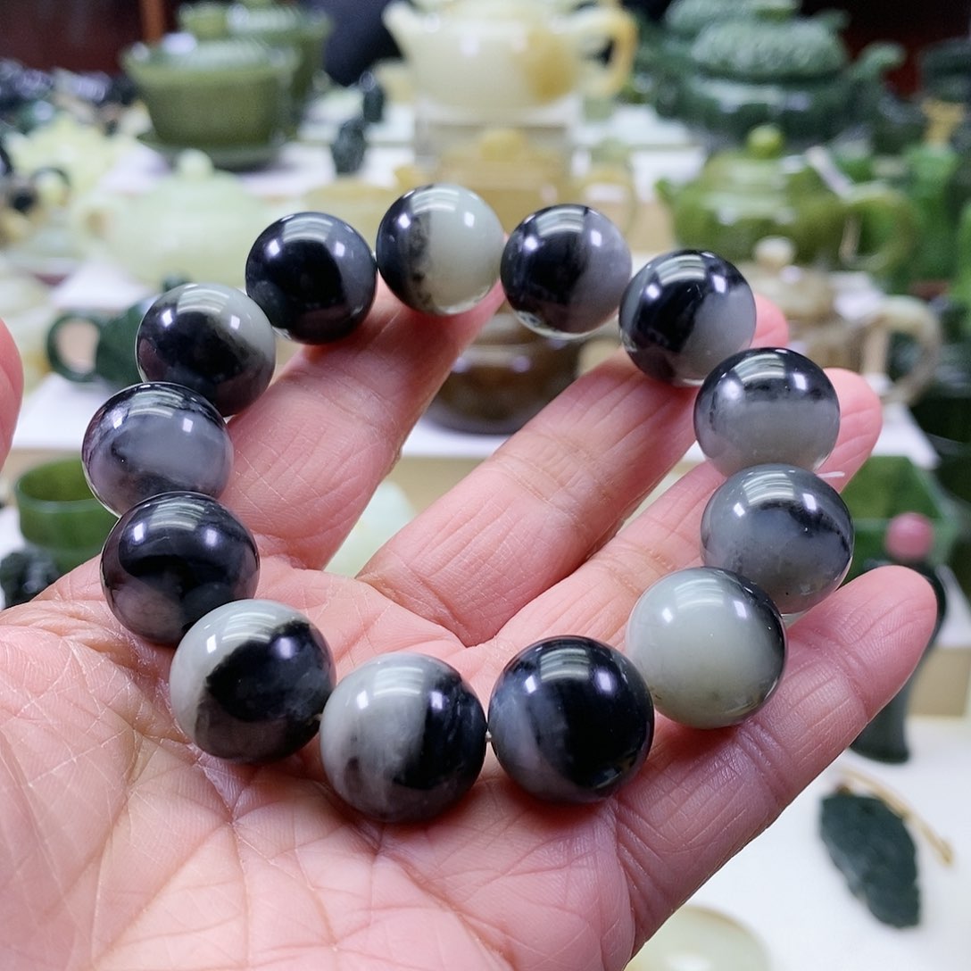 和田玉手串未镶嵌暖*