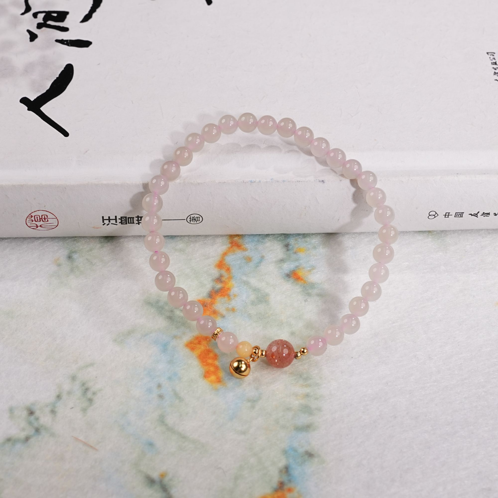 【睿泽&小池专属】s925和田玉藕粉手串 5-7mm KL0010492